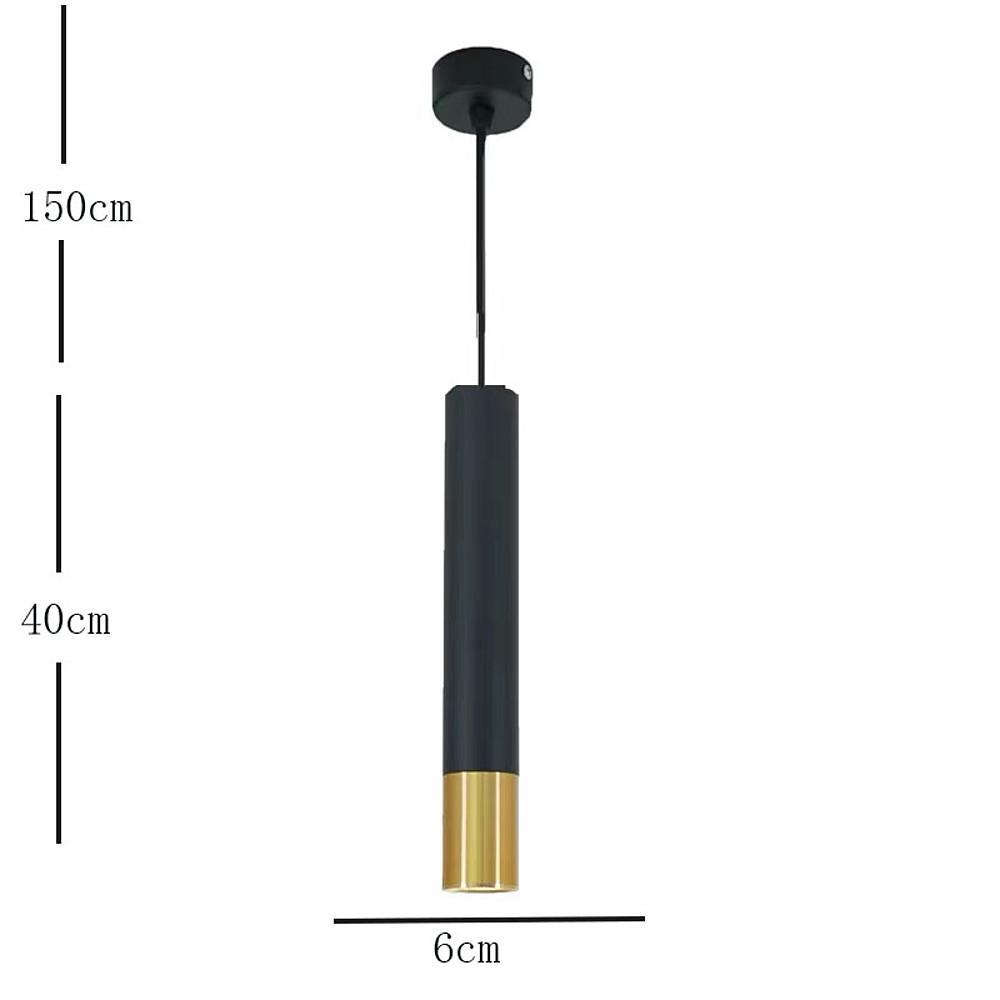 Black Gold Cylinder Pendant Light Modern LED Hanging Lamp