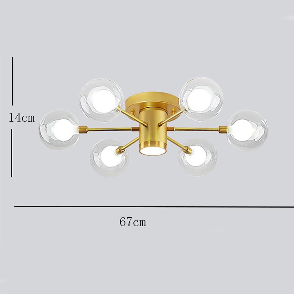 Modern Globe Flush Mount Ceiling Light – Metal & Glass LED Fixture