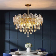 Modern Crystal Candelabra Flush Mount Ceiling Light LED 20 Inch
