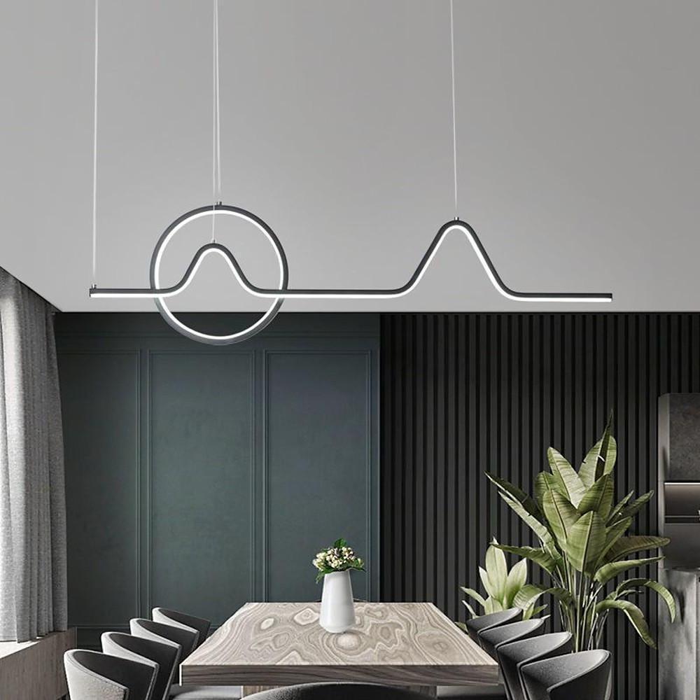 Modern Geometric Wave Pendant Light with Integrated LED