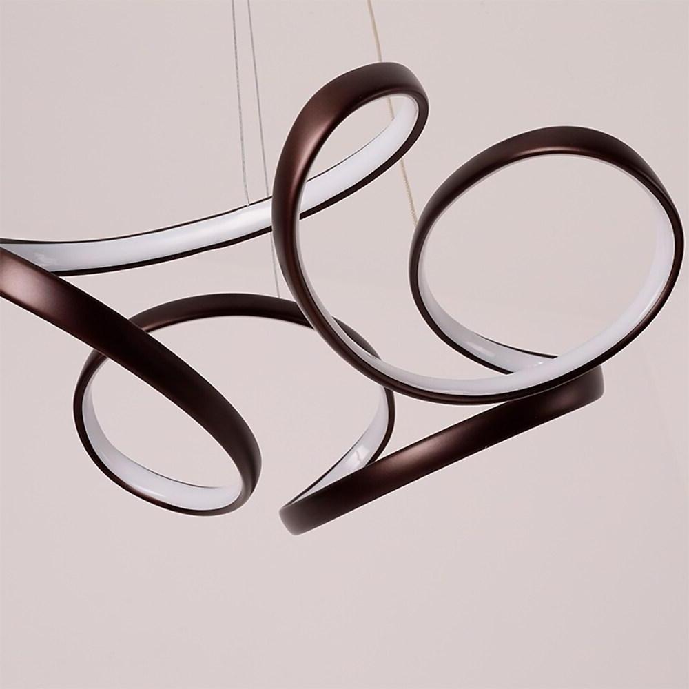 Modern Interwoven Wave Metal Pendant Light Gold Coffee Finish