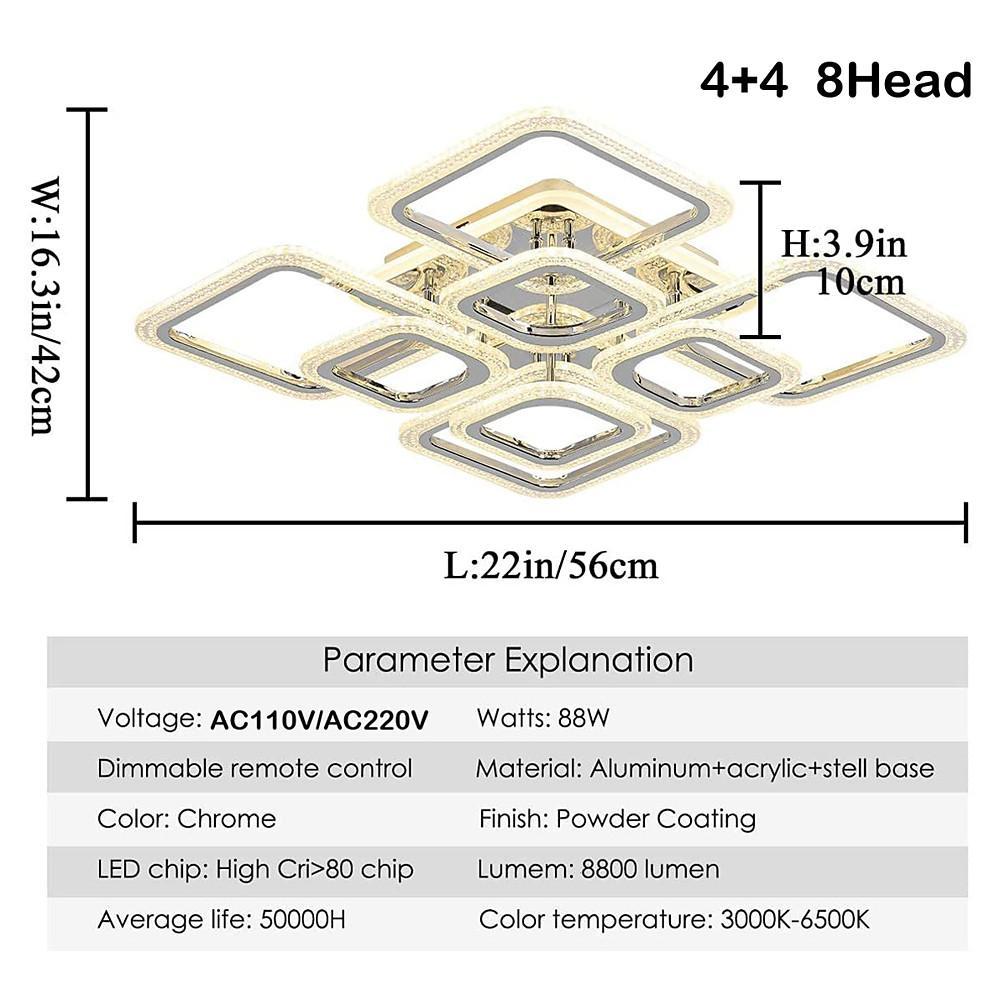 Modern Square Flush Mount LED Ceiling Light – Acrylic & Metal