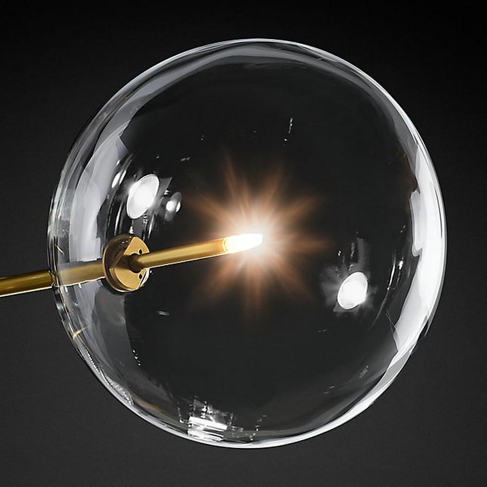 Geometrical Globe Chandelier Metal Glass 6-Light Dining Room Ceiling