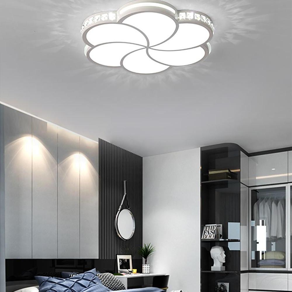 Geometric Flower Flush Mount Ceiling Light Dimmable Metal Acrylic 36W