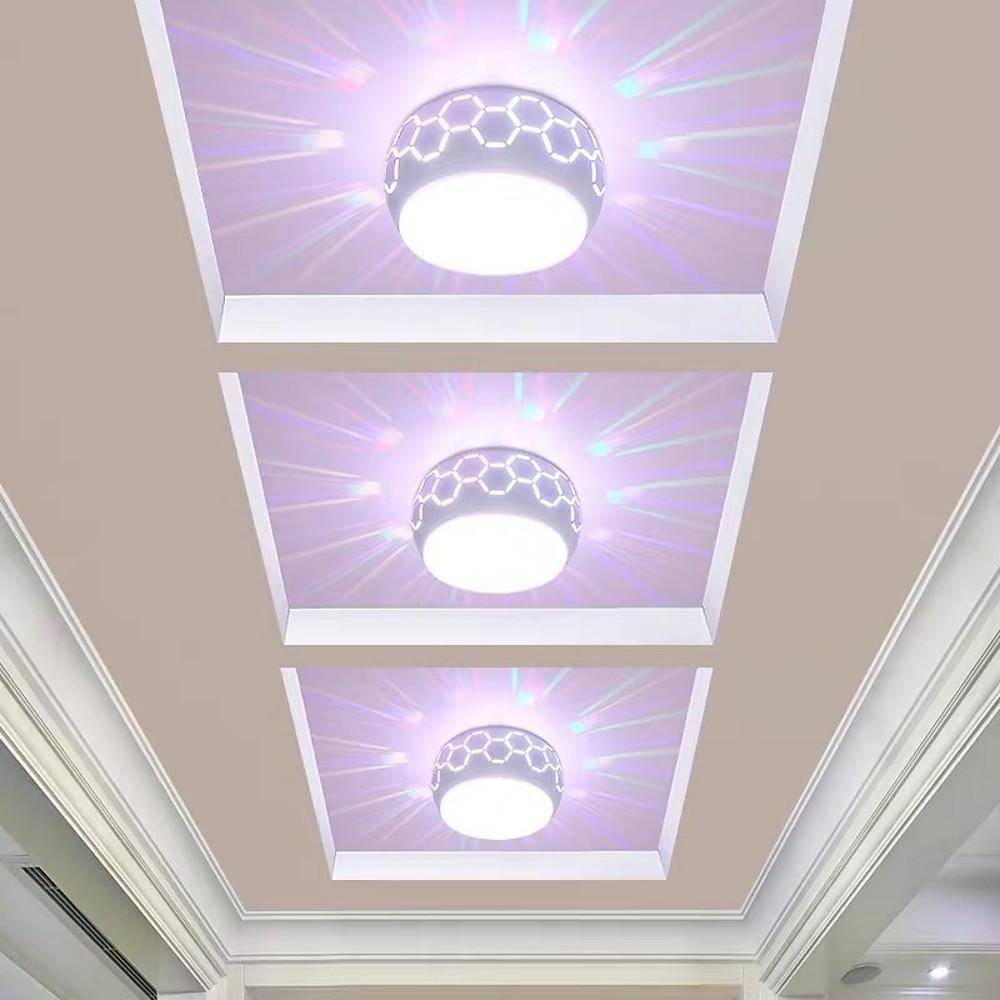 Modern LED Flush Mount Ceiling Light with Geometric Pattern