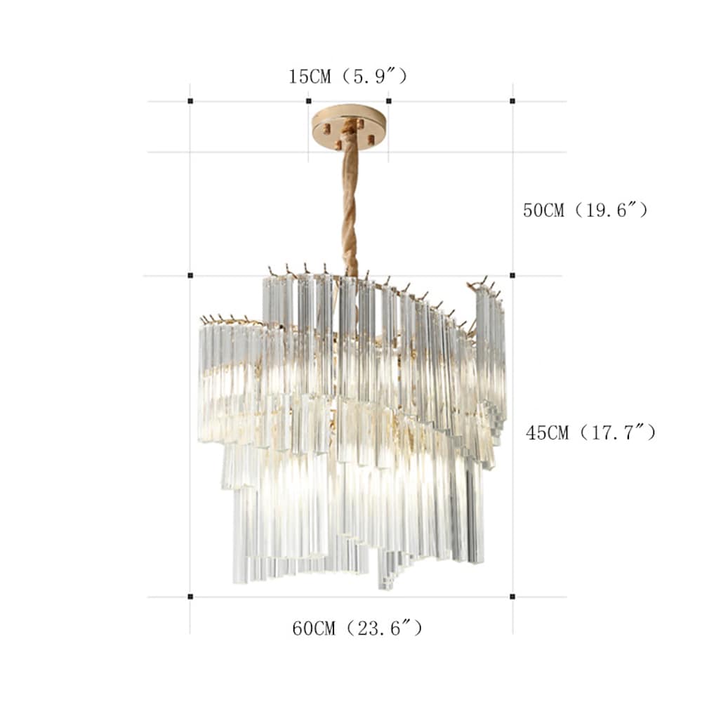 Artistic Crystal Chandelier with Electroplated Glass Shades - 8-Light