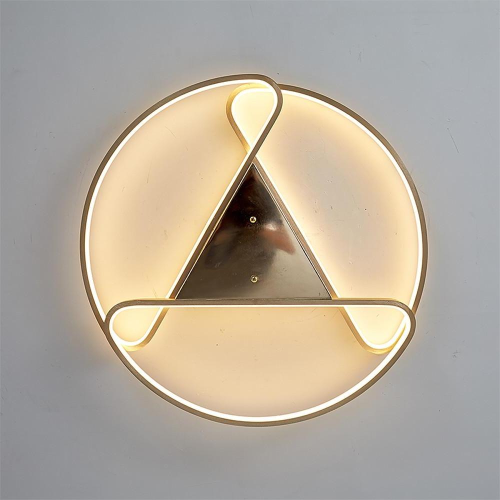 Geometric Circle LED Flush Mount Ceiling Light – Gold Metal Finish