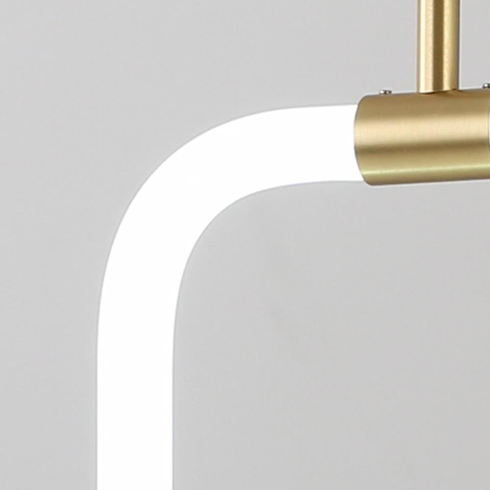 Modern Square Pendant Light with Copper Frame and Acrylic Shade