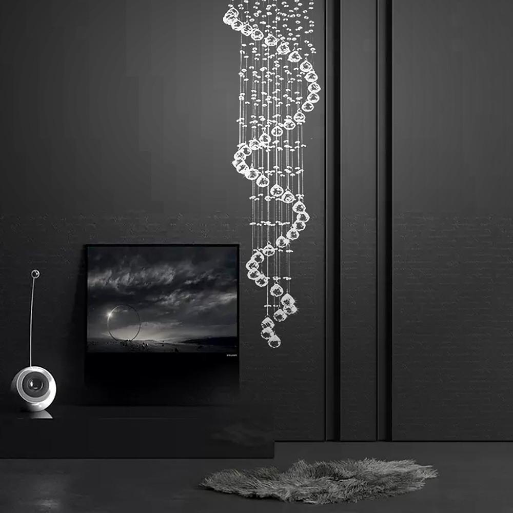 Multi Spiral Crystal Chandelier Modern Metal LED Ceiling Light