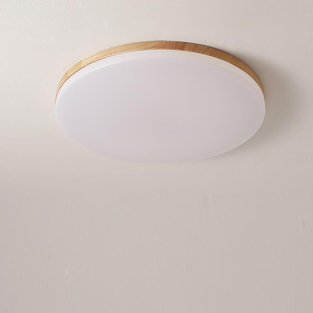 Minimalist Wood Flush Mount Ceiling Light with LED