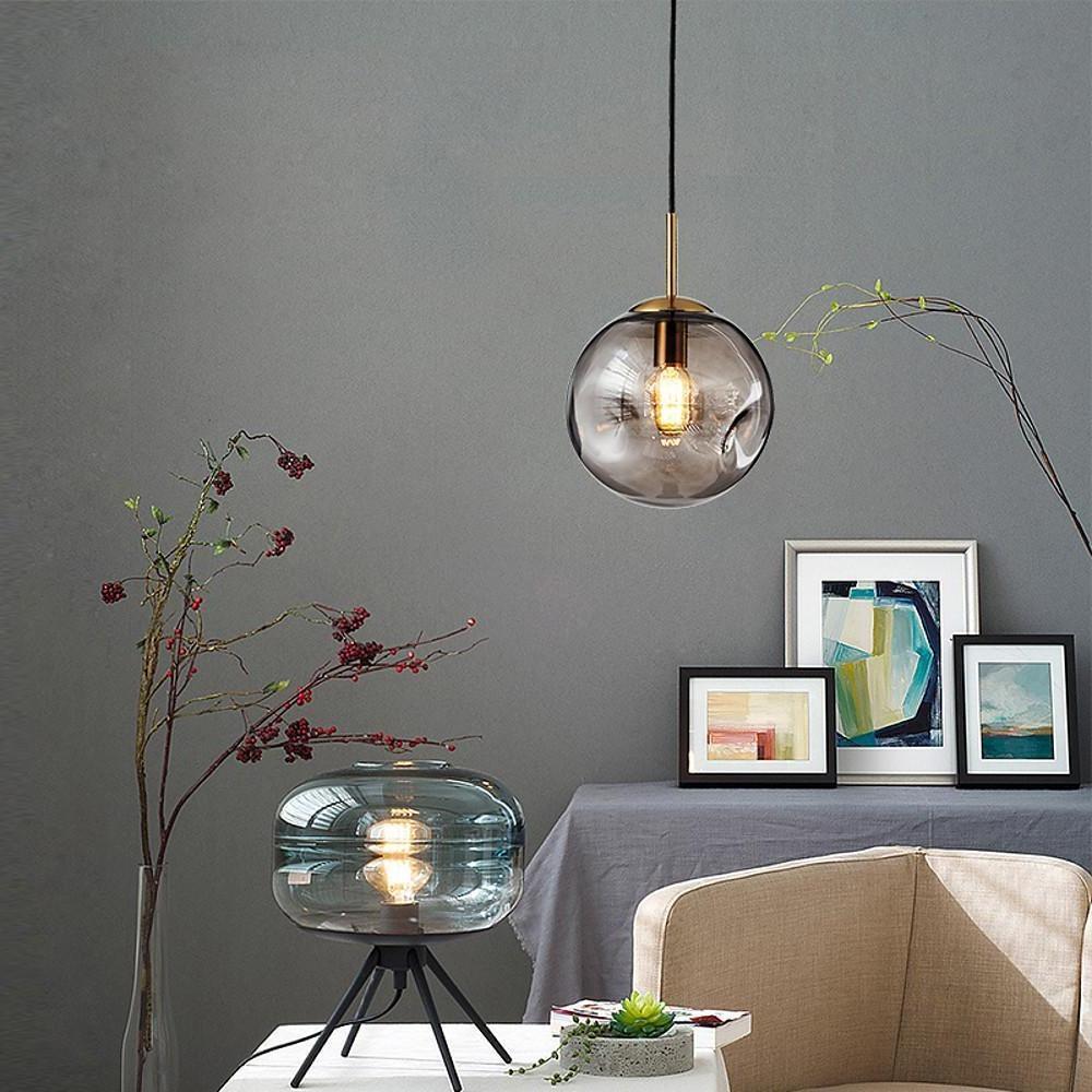 Electroplated Glass Globe Pendant Light - Modern Hanging Lamp