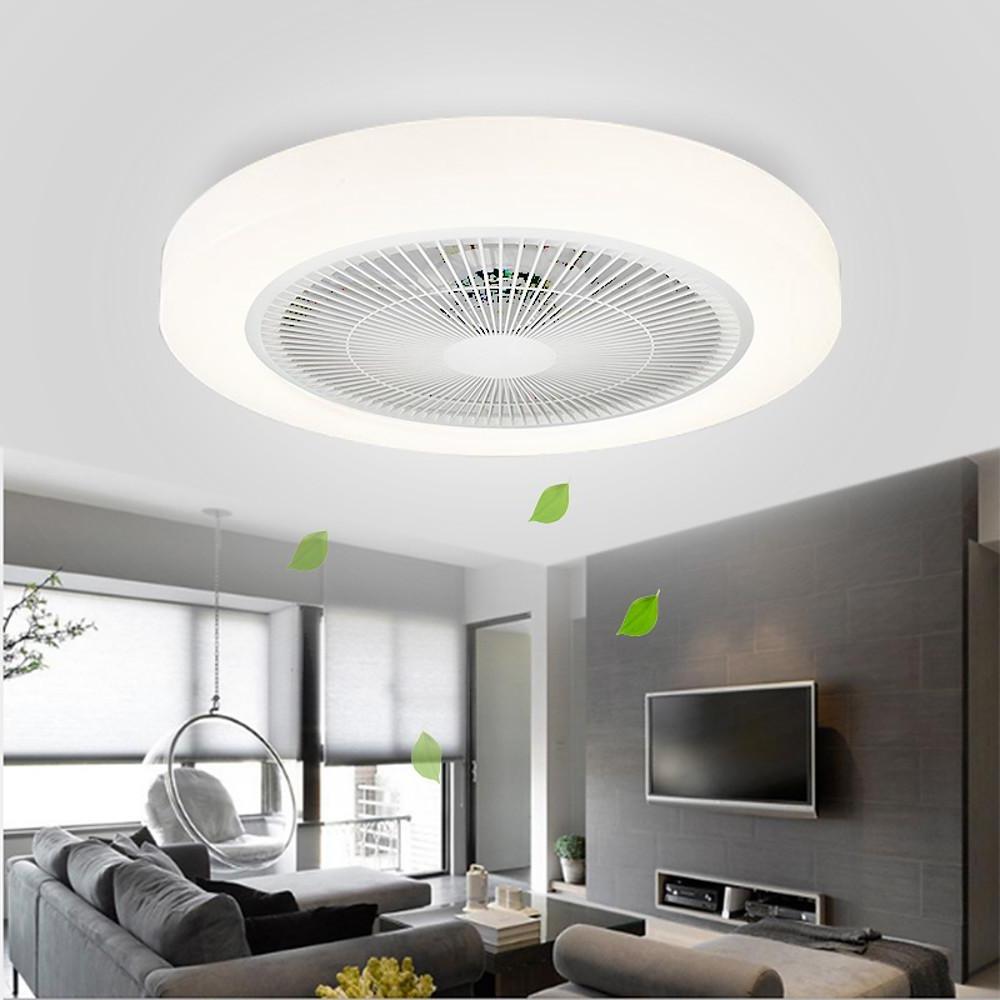 Bladeless Flush Mount Ceiling Fan with LED Light & Remote