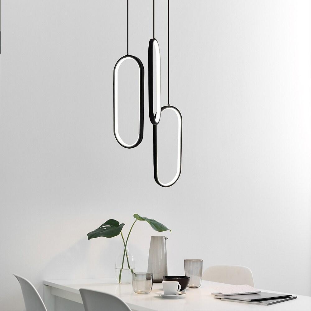Modern Curved 3-Tier Oval Aluminum Chandelier Pendant Light