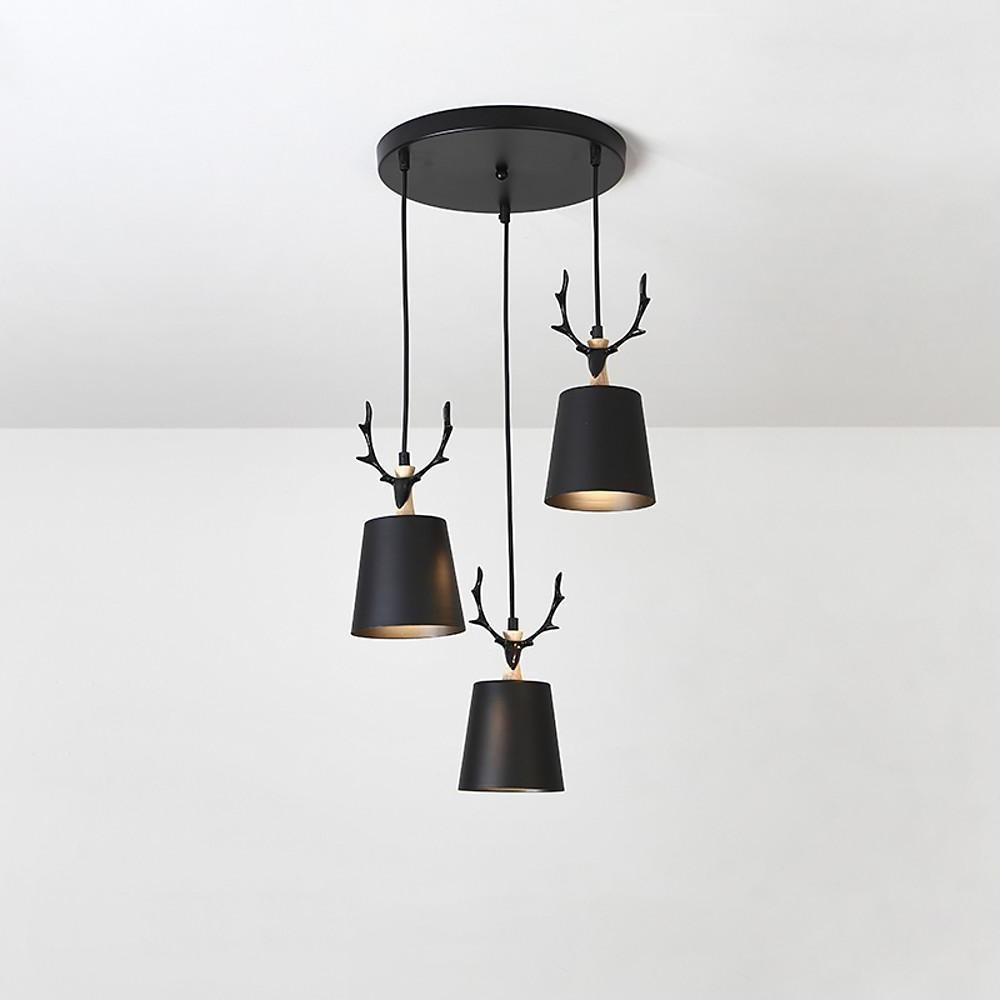 3-Light Antler Design Chandelier Pendant Light - Modern Farmhouse