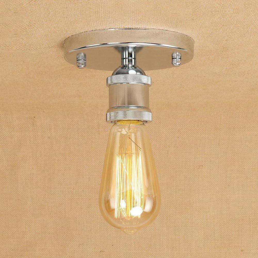 Mini Rustic Metal Flush Mount Ceiling Light - Retro Style