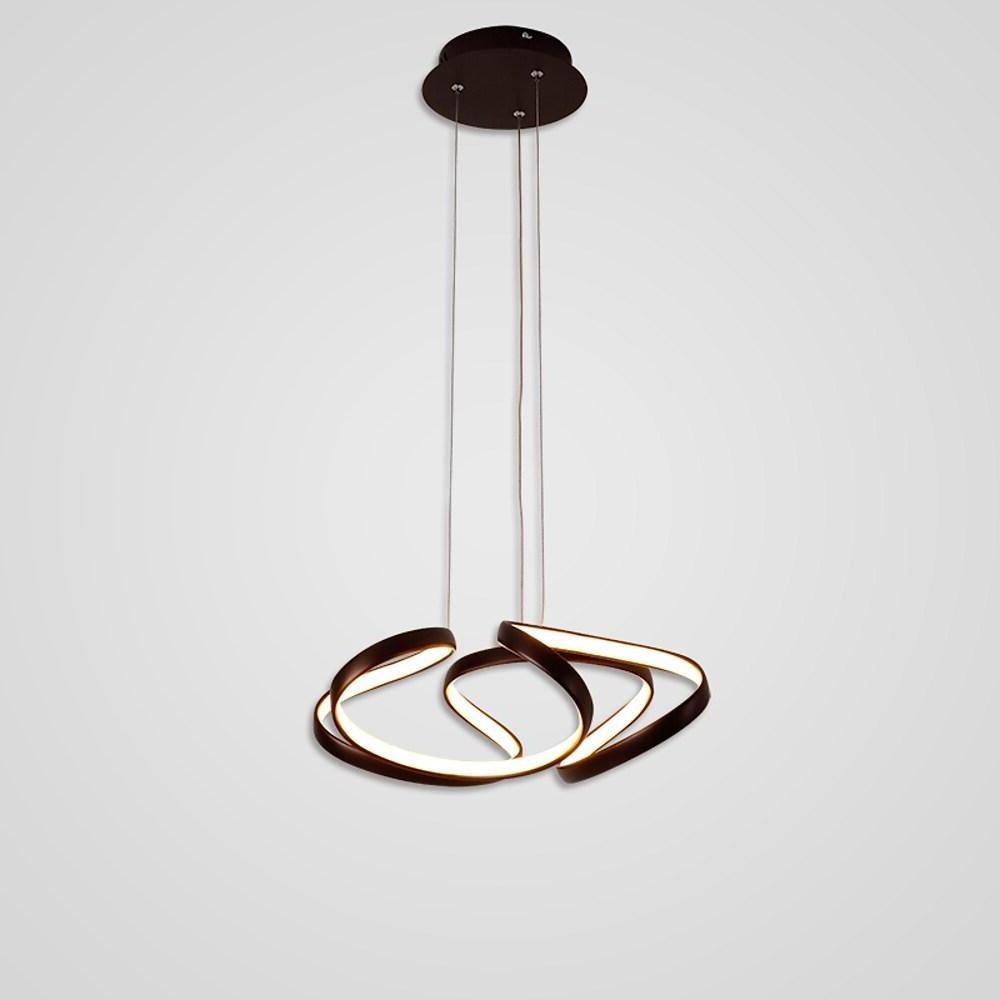Modern Interwoven Wave Metal Pendant Light Gold Coffee Finish
