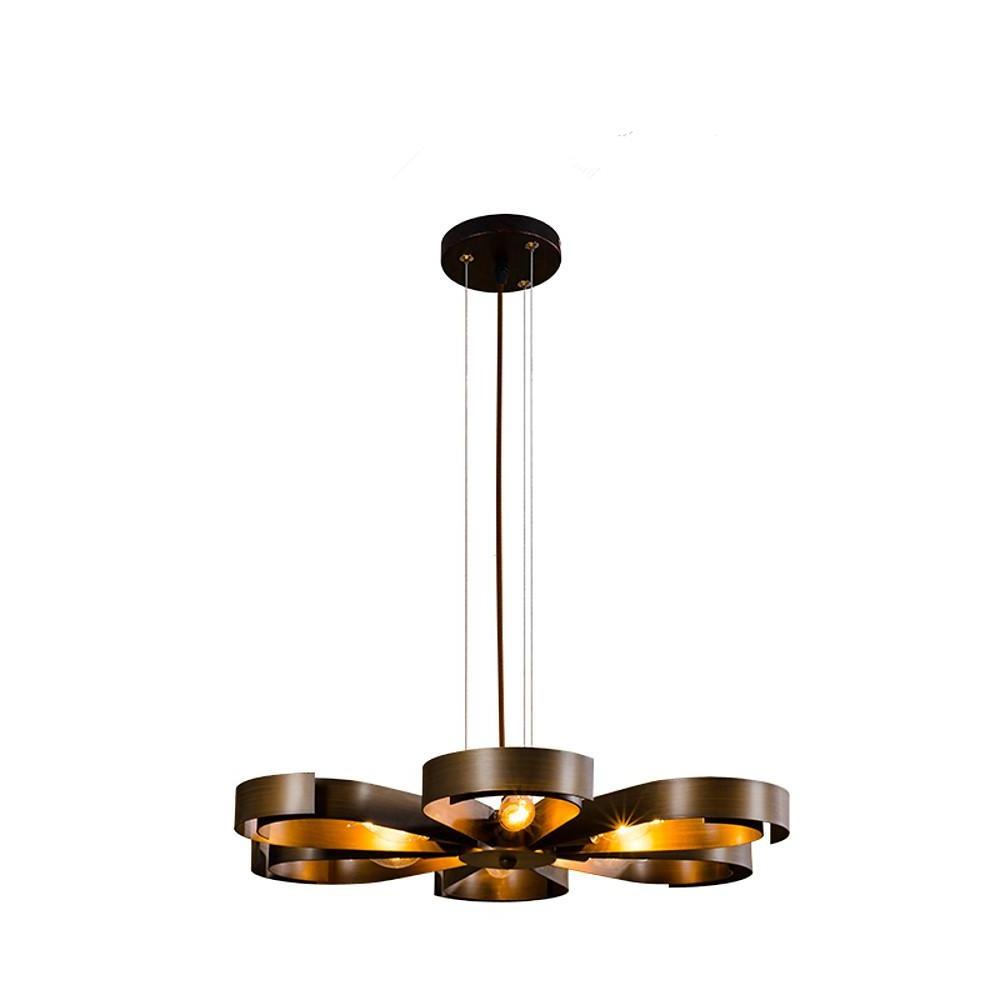 6-Light Petal-Shaped Modern Metal Chandelier Pendant Lamp