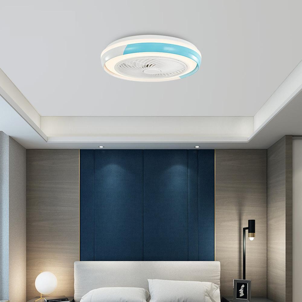 Modern Round Bladeless Ceiling Fan with Dimmable LED Light
