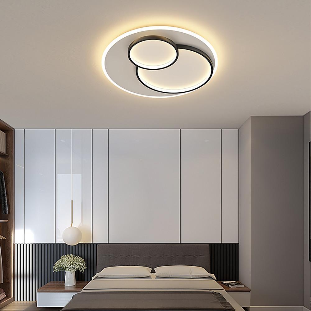 Modern 3-Circle LED Flush Mount Ceiling Light - Metal & Acrylic