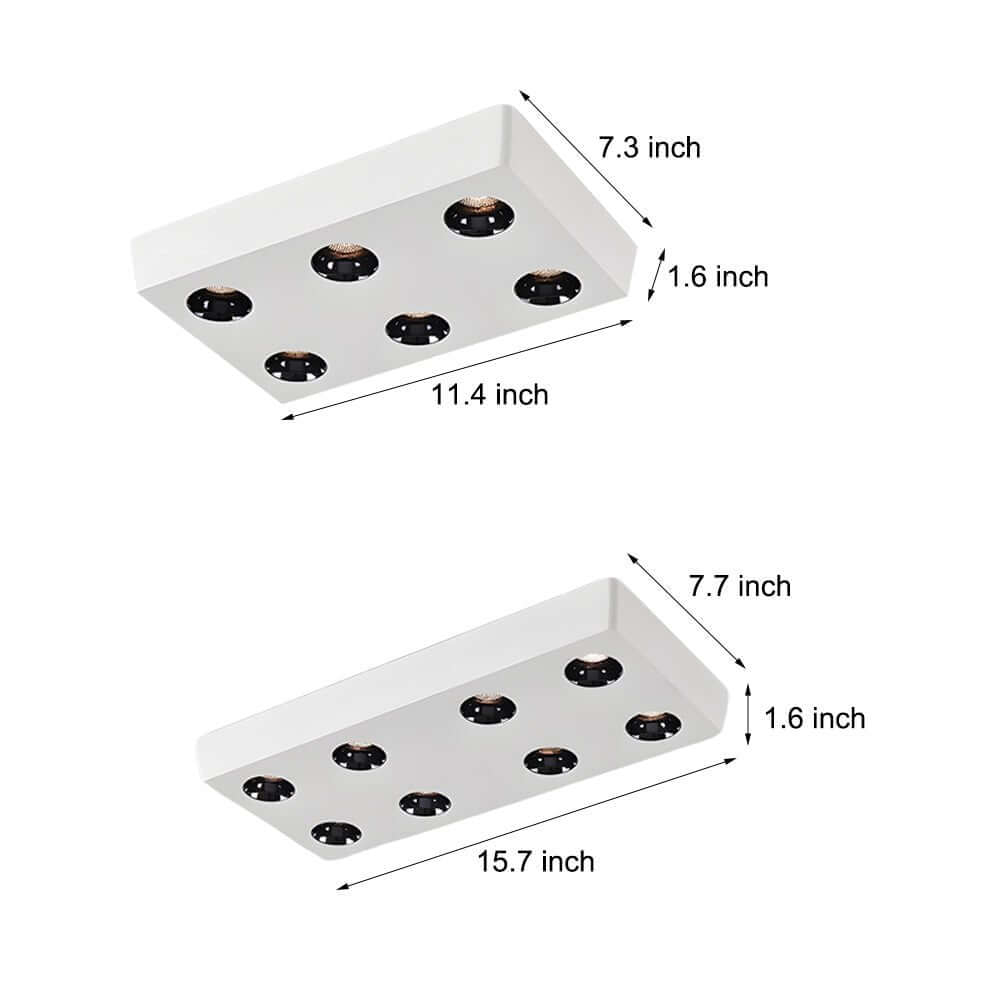 Rectangular LED Flush Mount Light - Modern Aluminum 6/8-Light