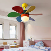 Modern LED Ceiling Fan Light with Remote Control for Kids Room