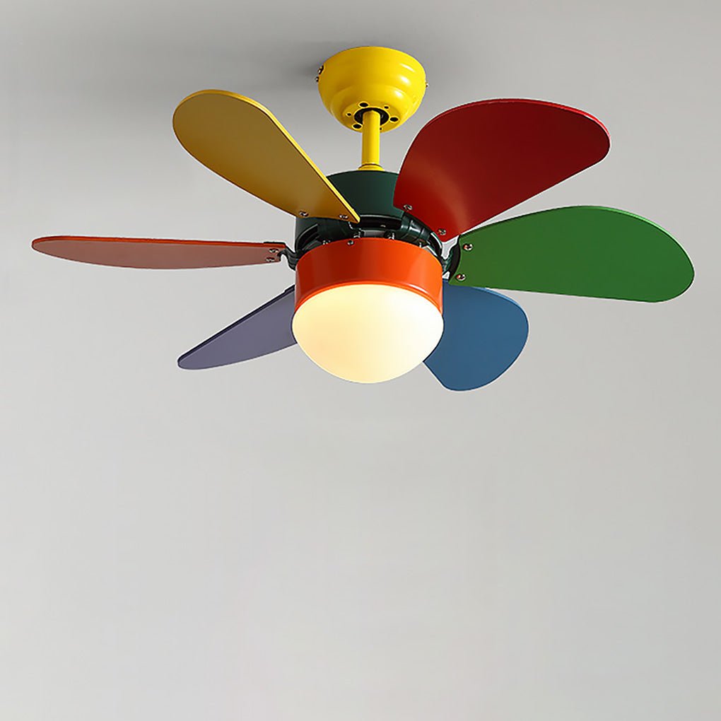 Modern LED Ceiling Fan Light with Remote Control for Kids Room
