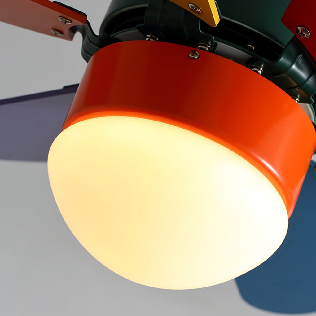 Modern LED Ceiling Fan Light with Remote Control for Kids Room
