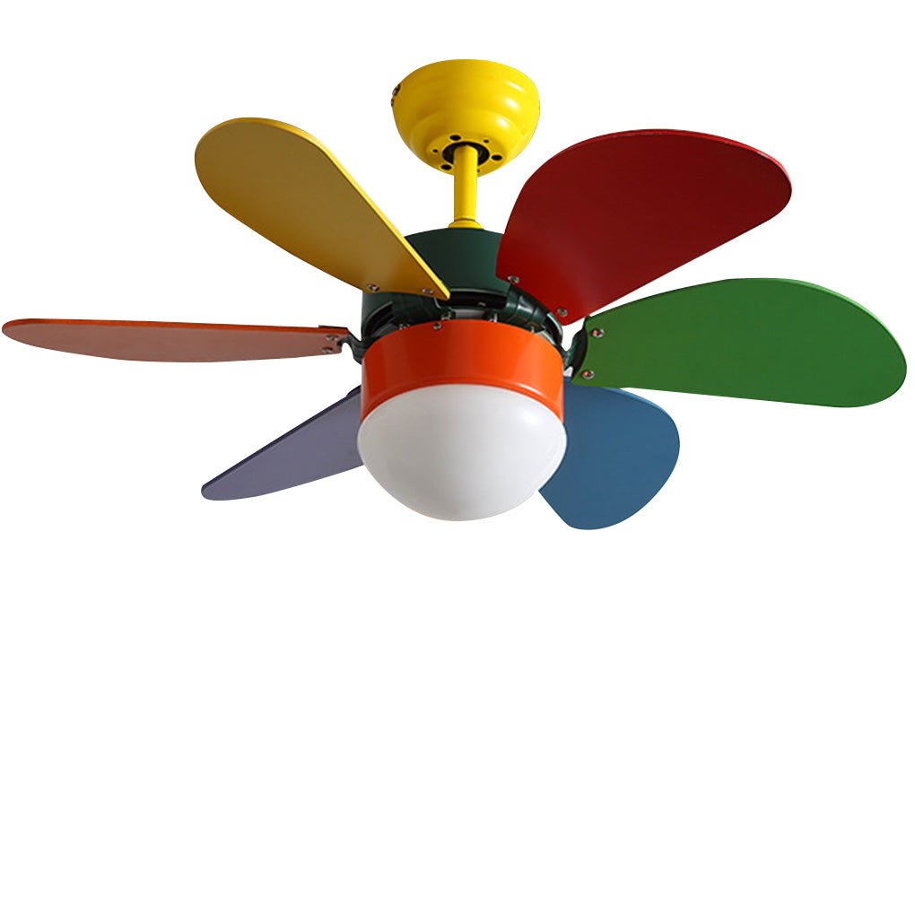 Modern LED Ceiling Fan Light with Remote Control for Kids Room