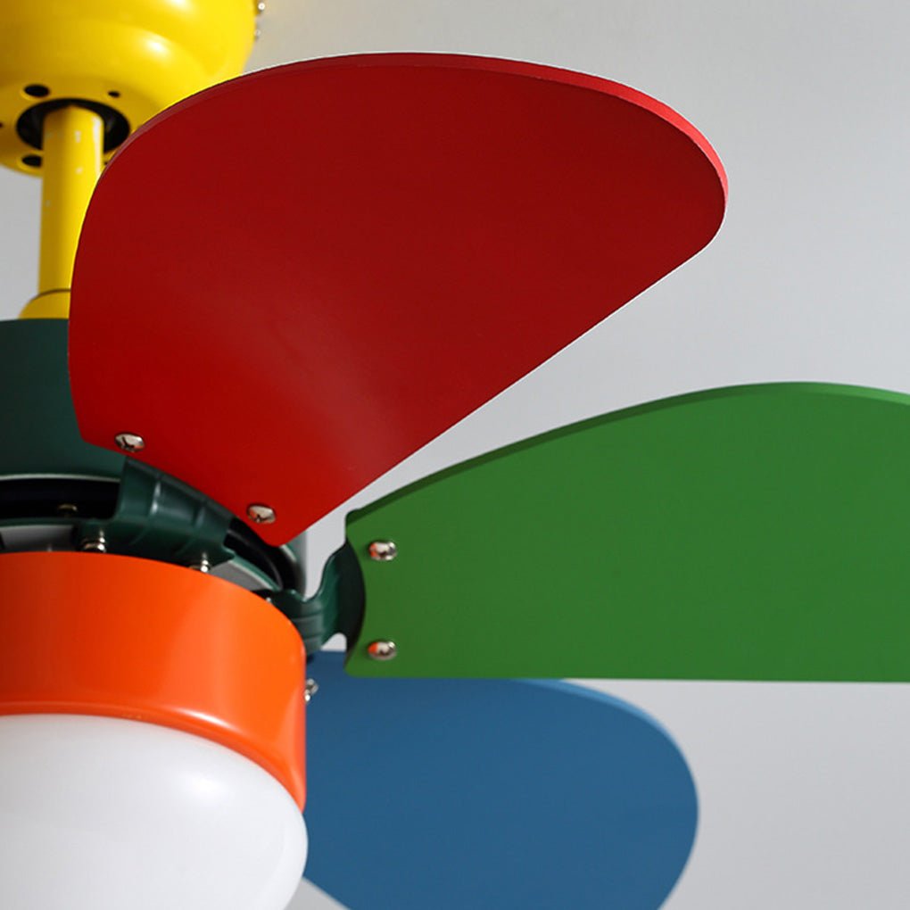 Modern LED Ceiling Fan Light with Remote Control for Kids Room
