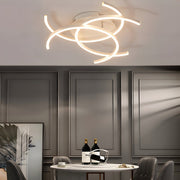 Modern Linear LED Ceiling Light with Remote Control Dimmable
