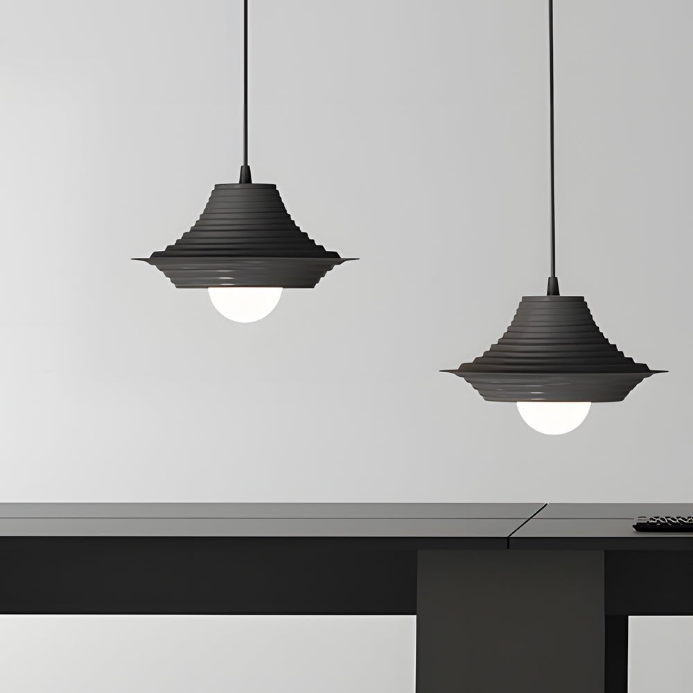 Nordic Striped Iron Pendant Light with 3-Step Dimming