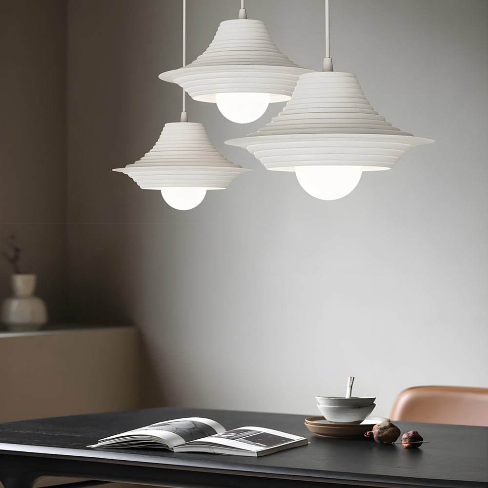 Nordic Striped Iron Pendant Light with 3-Step Dimming