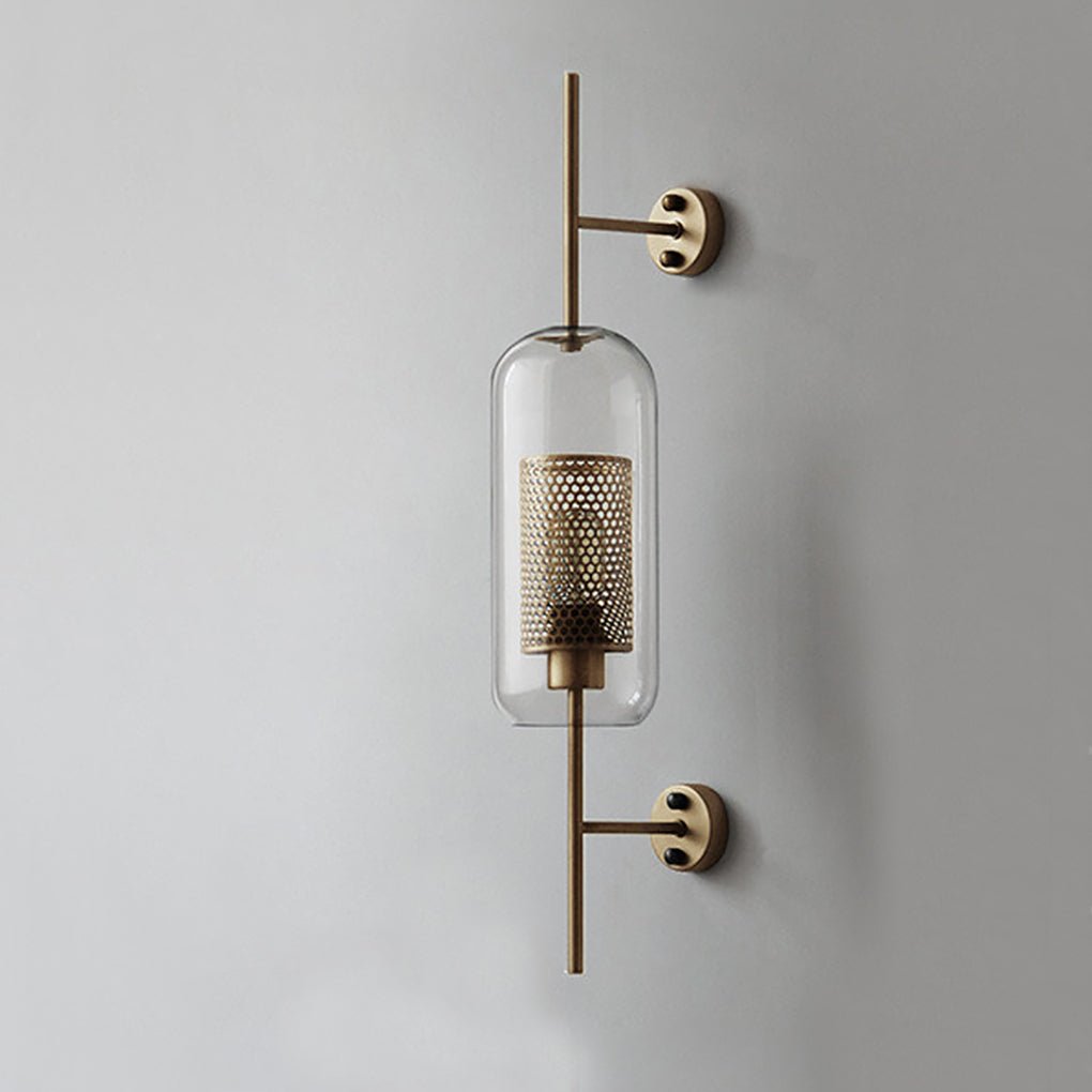 Industrial Bronze Glass Wall Sconce – Retro Corridor Lighting