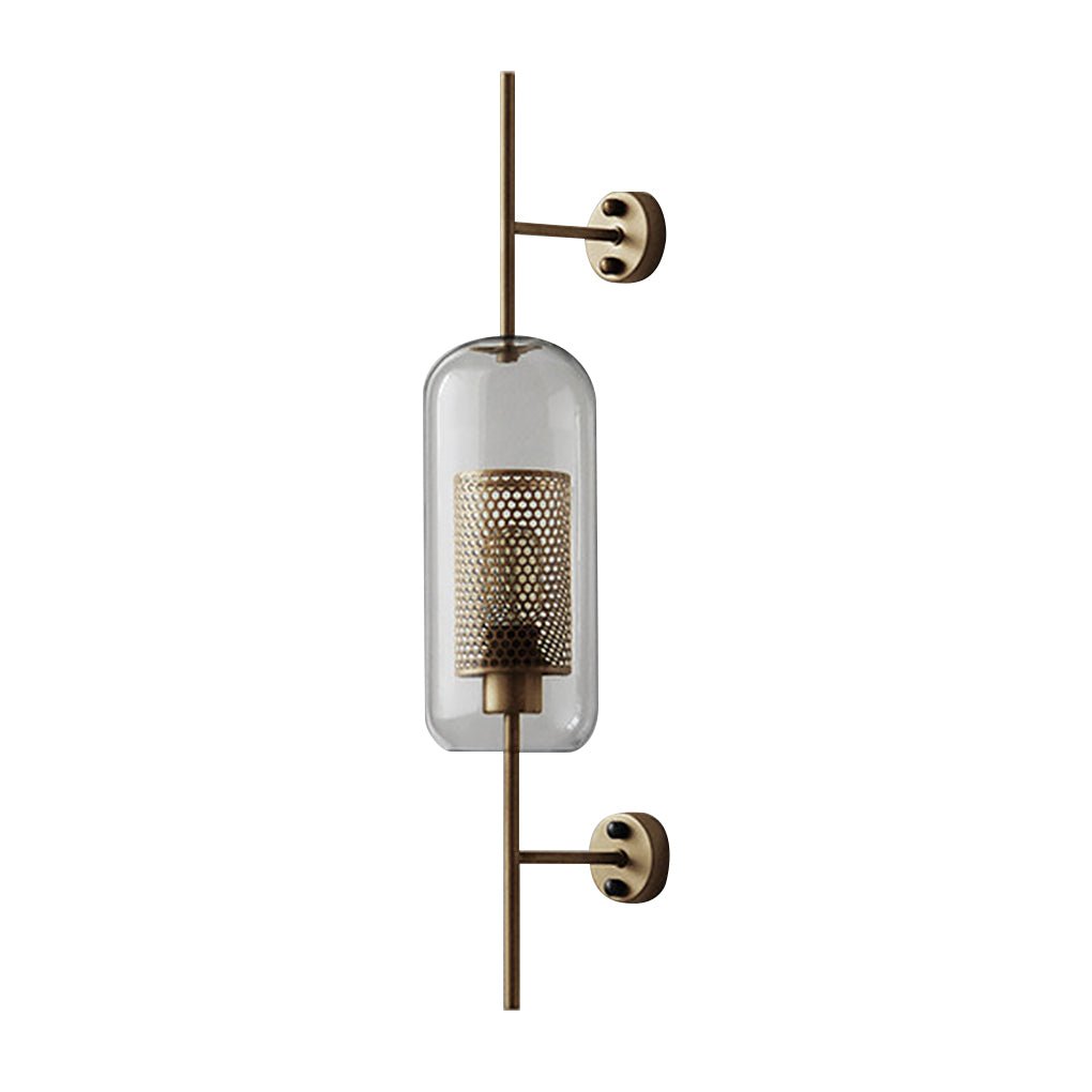 Industrial Bronze Glass Wall Sconce – Retro Corridor Lighting