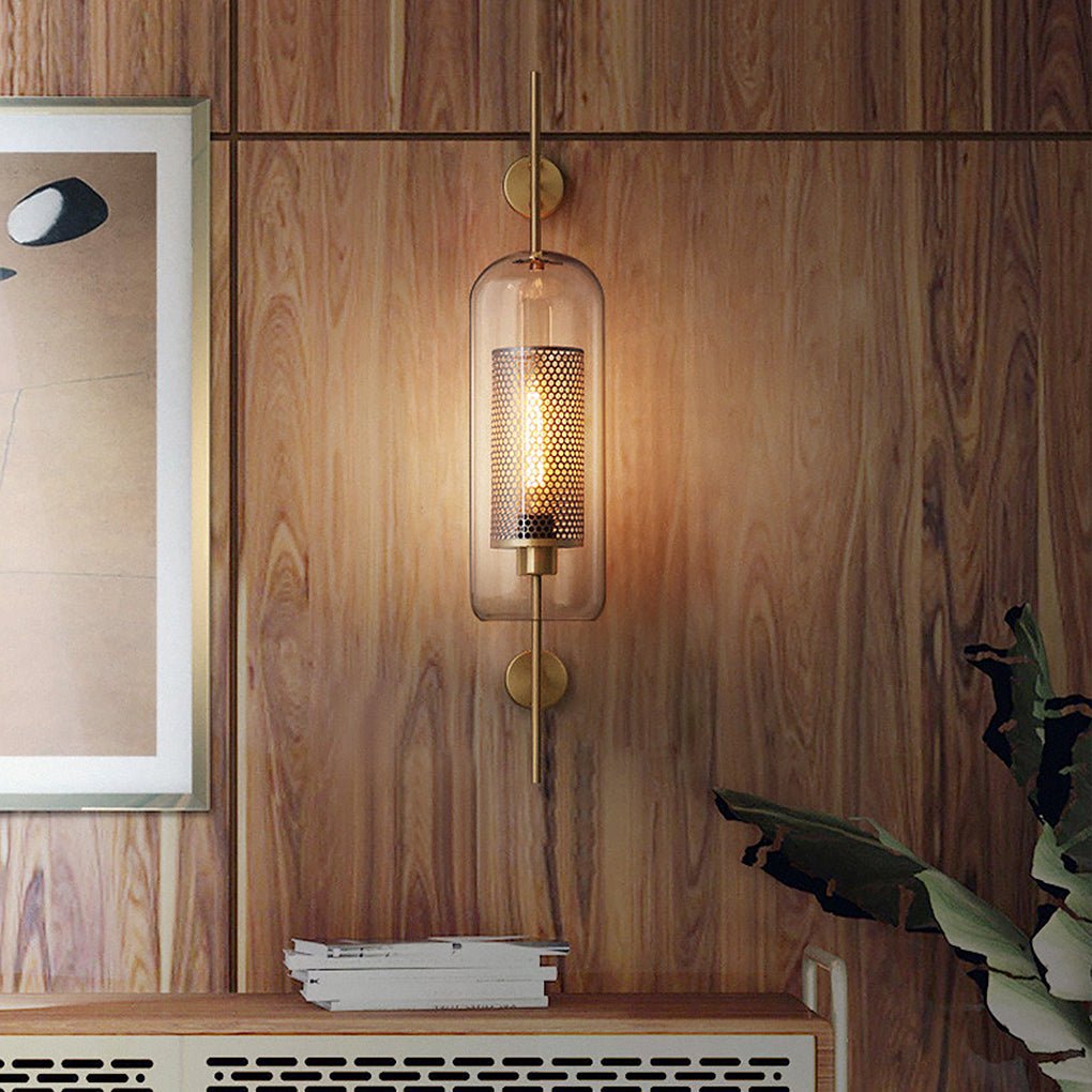 Industrial Bronze Glass Wall Sconce – Retro Corridor Lighting