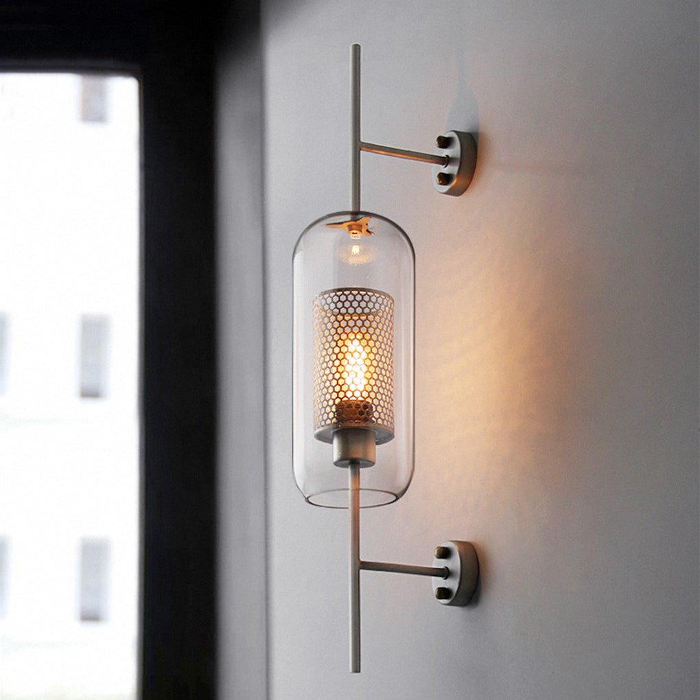 Industrial Bronze Glass Wall Sconce – Retro Corridor Lighting