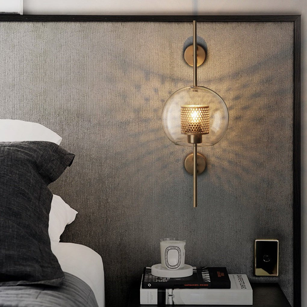 Industrial Bronze Glass Wall Sconce – Retro Corridor Lighting