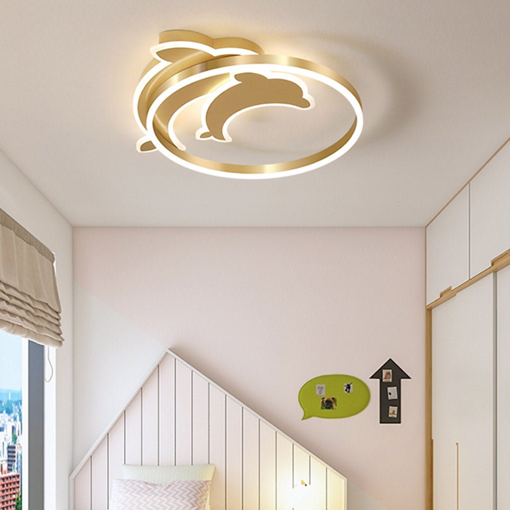 Dolphin LED Flush Mount Ceiling Light with Tri-Color Dimming