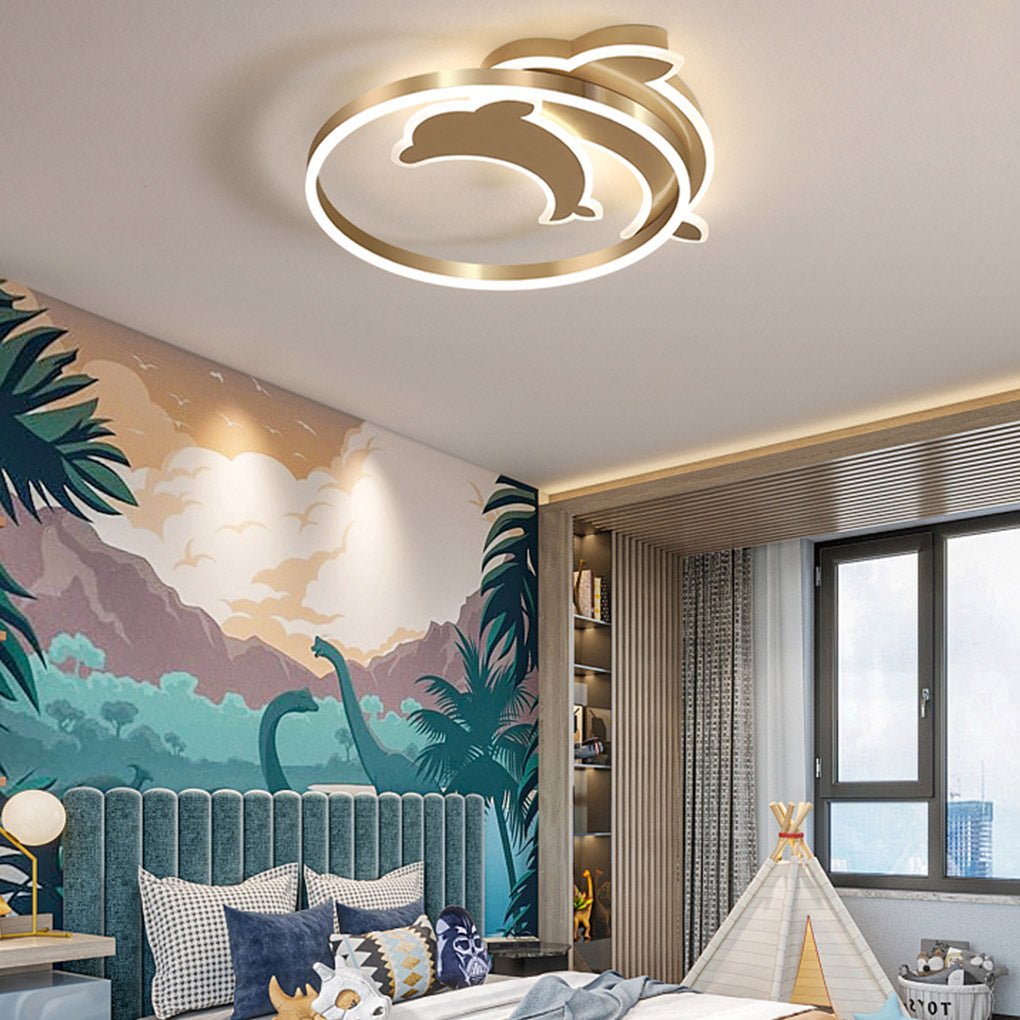 Dolphin LED Flush Mount Ceiling Light with Tri-Color Dimming