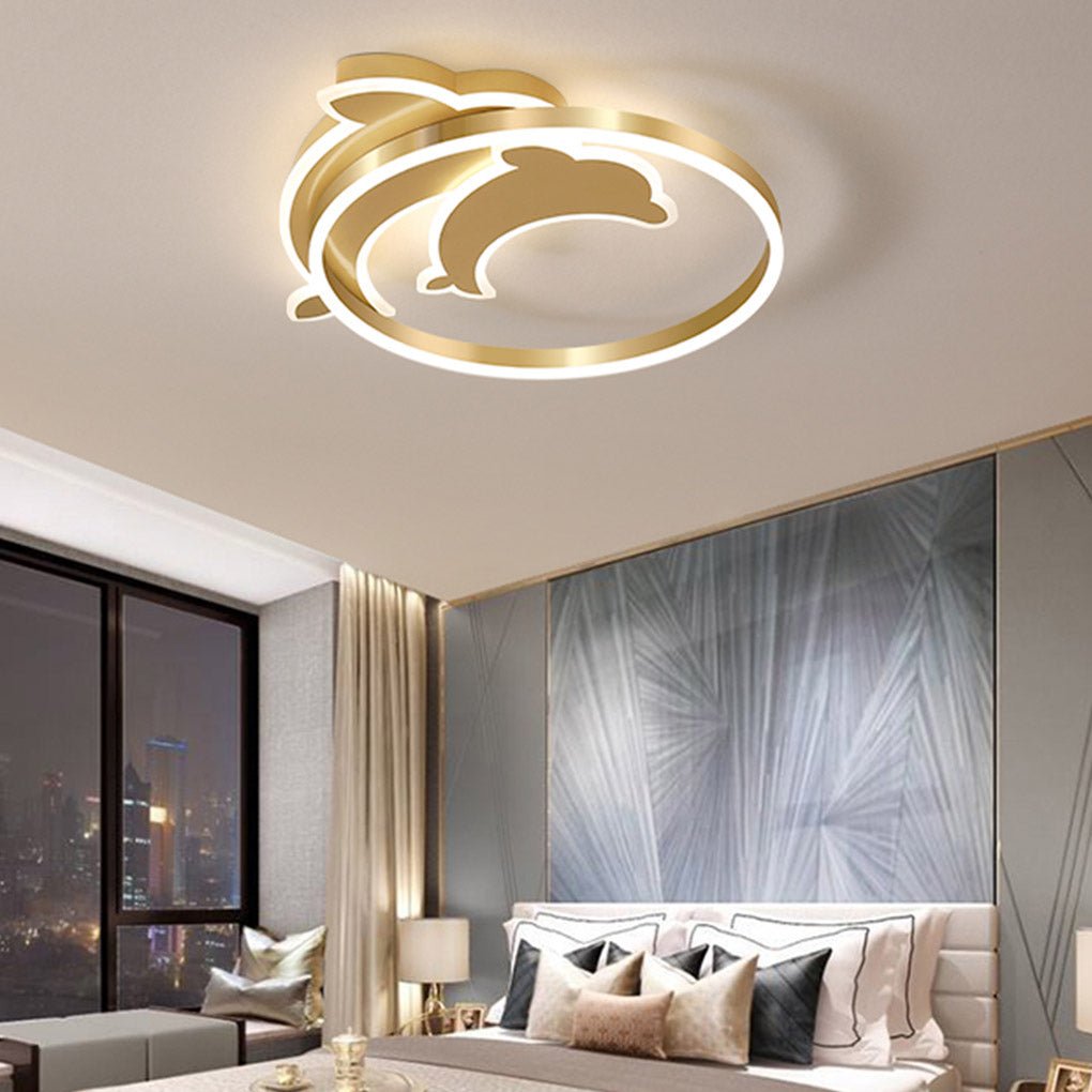 Dolphin LED Flush Mount Ceiling Light with Tri-Color Dimming