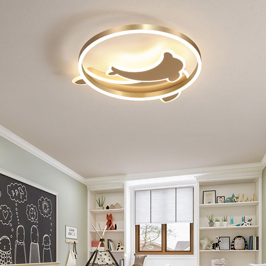 Dolphin LED Flush Mount Ceiling Light with Tri-Color Dimming
