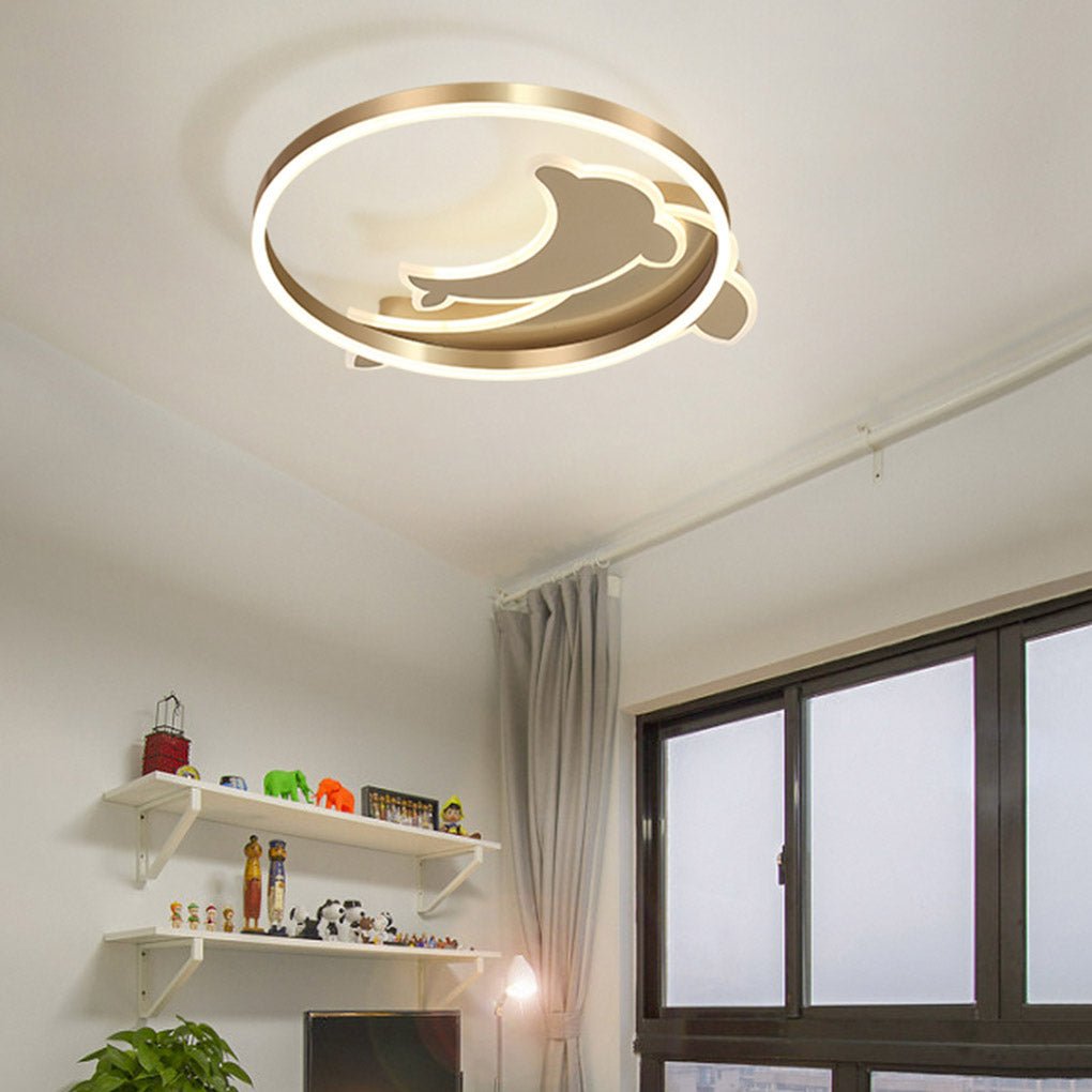 Dolphin LED Flush Mount Ceiling Light with Tri-Color Dimming
