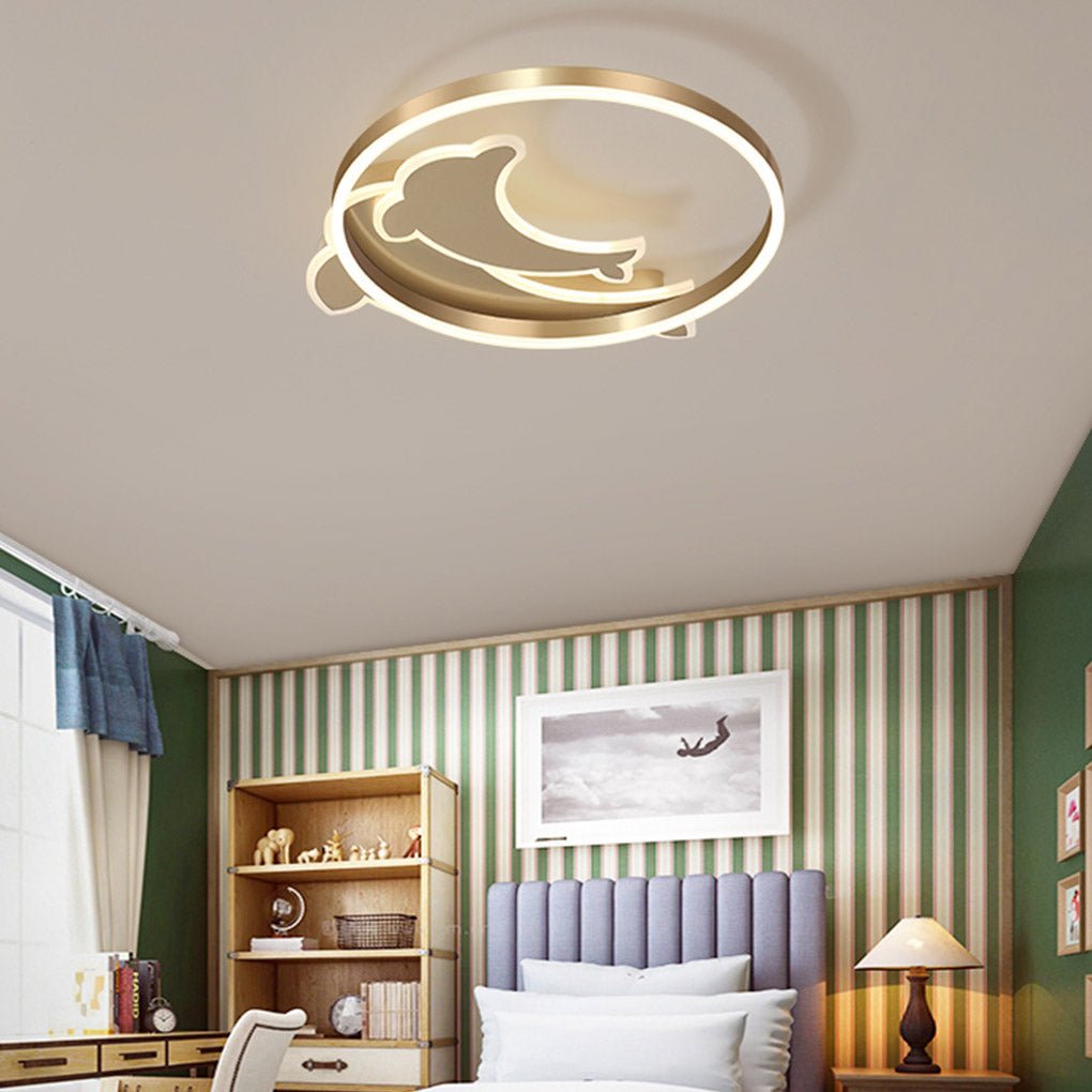 Dolphin LED Flush Mount Ceiling Light with Tri-Color Dimming