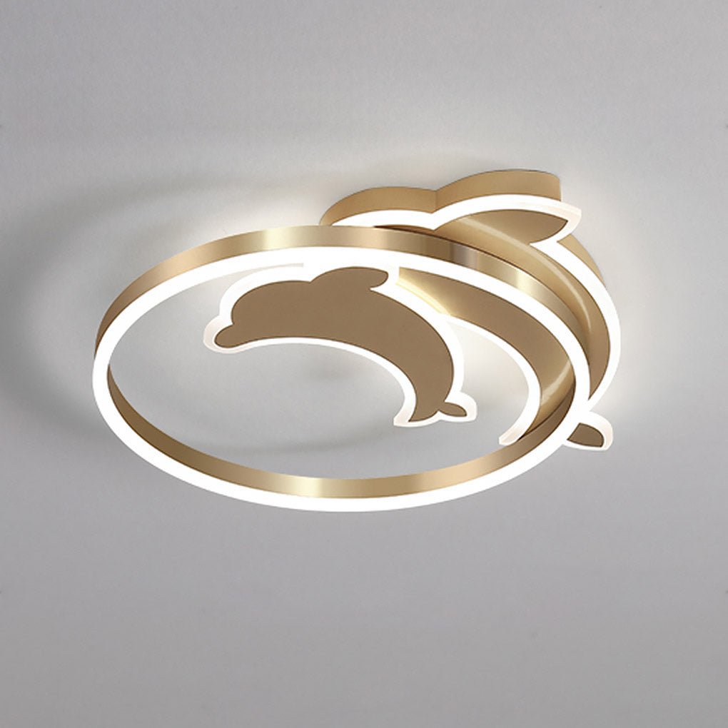 Dolphin LED Flush Mount Ceiling Light with Tri-Color Dimming