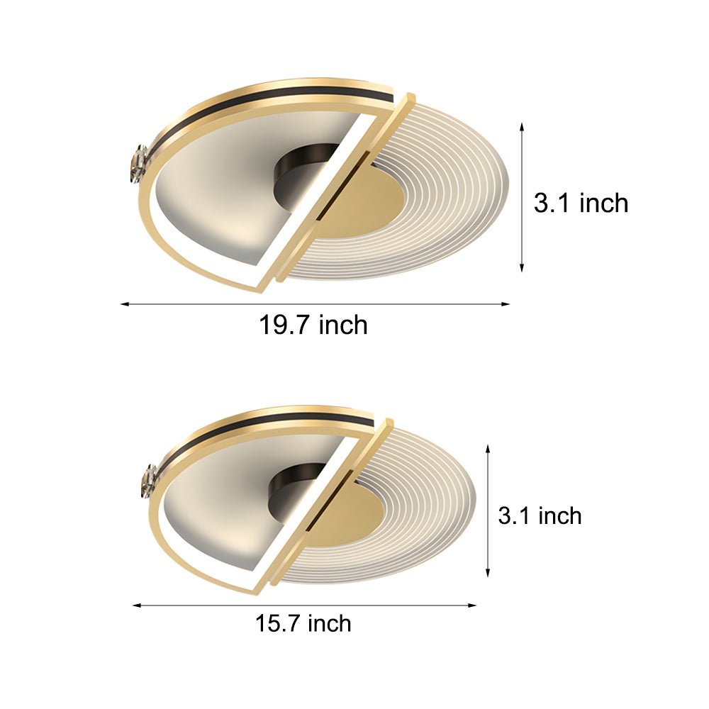 Modern Crystal Round LED Ceiling Light with 3-Step Dimming