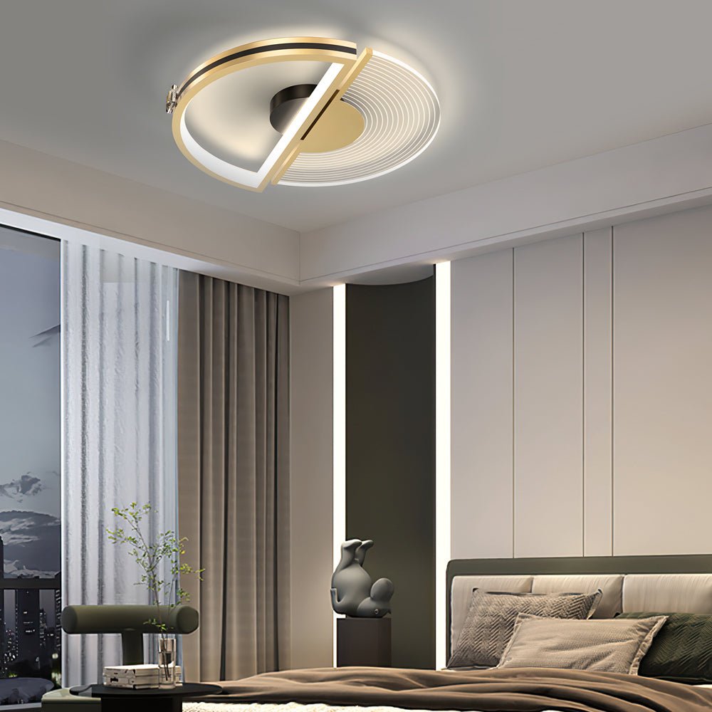 Modern Crystal Round LED Ceiling Light with 3-Step Dimming
