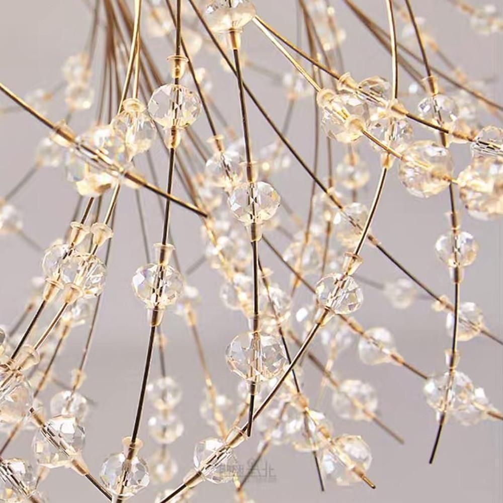 Crystal Metal Flush Mount Ceiling Light Traditional LED Chandelier