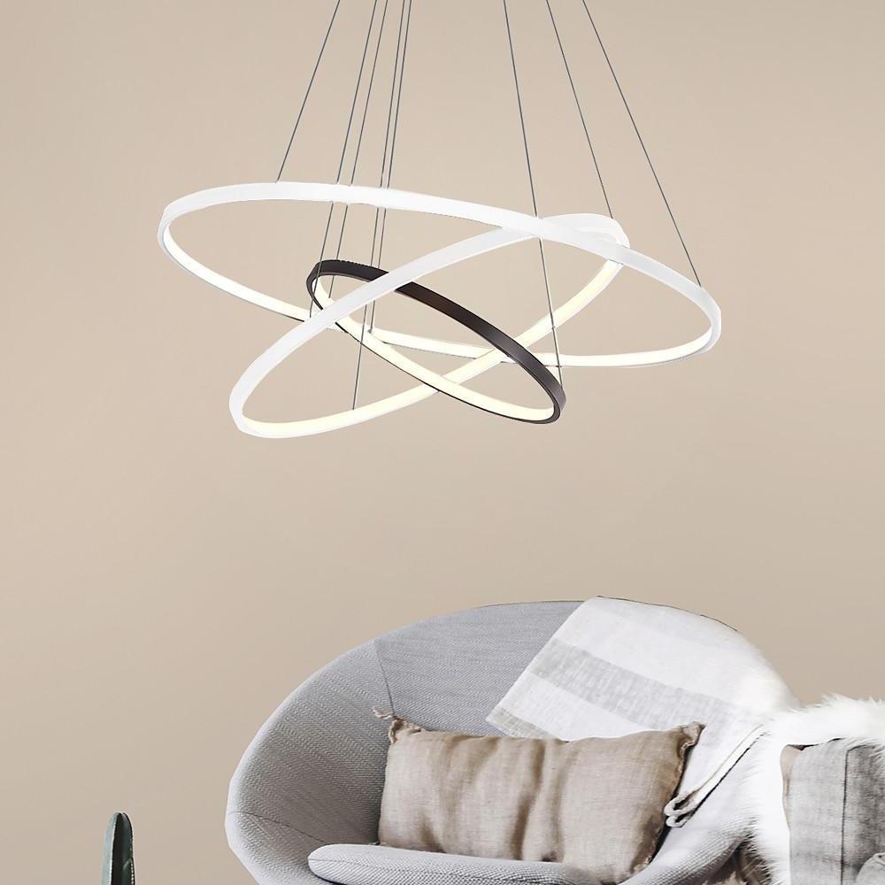 Adjustable Multi-Circle LED Dimmable Chandelier with Remote