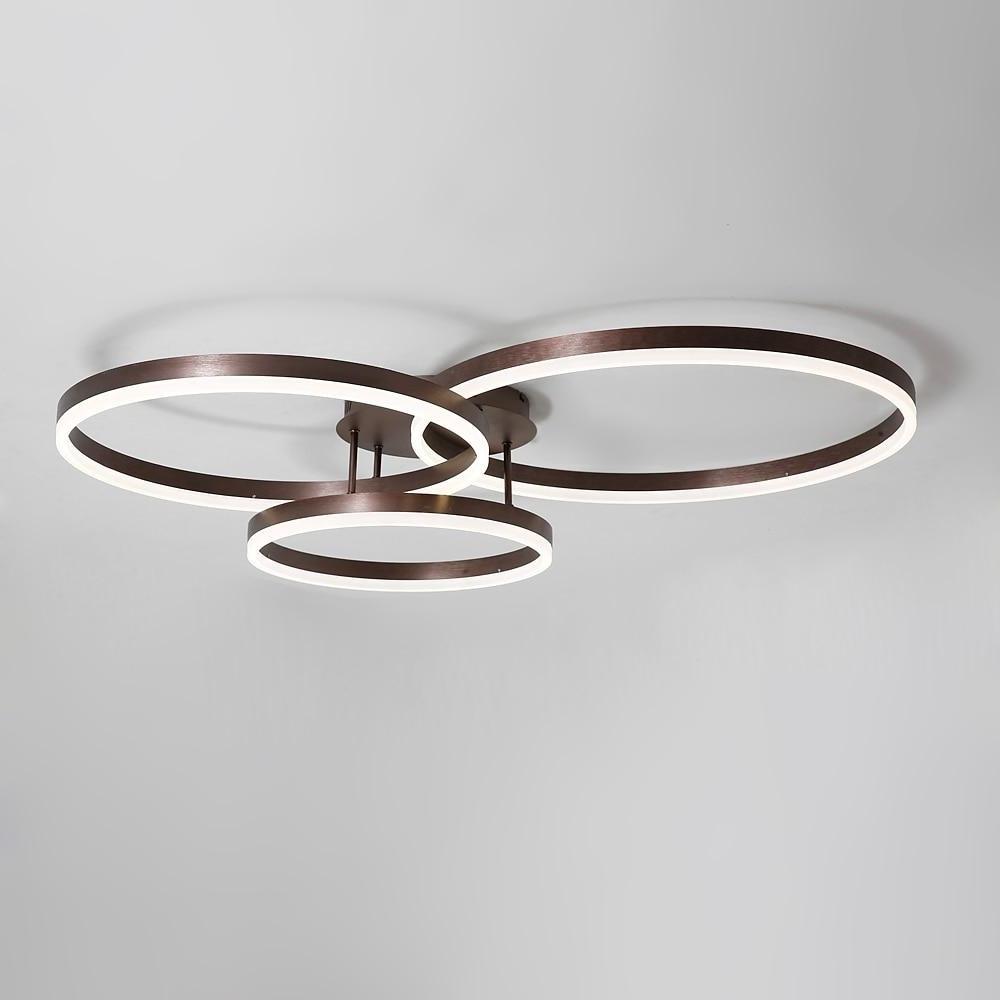 3 Circle Minimalist LED Flush Mount Ceiling Light - Acrylic & Aluminum