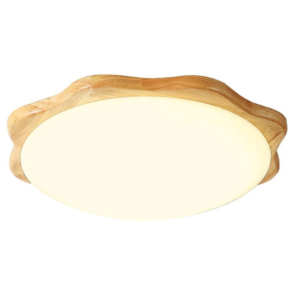 Minimalist Wood Flush Mount LED Ceiling Light - Nordic Style